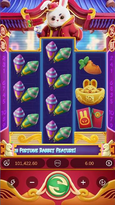 Fortune Rabbit spin 600 checkpoint showing balance $101,422.60