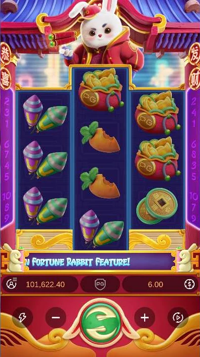 Fortune Rabbit spin 1200 checkpoint showing balance $101,622.40 near the end of the session